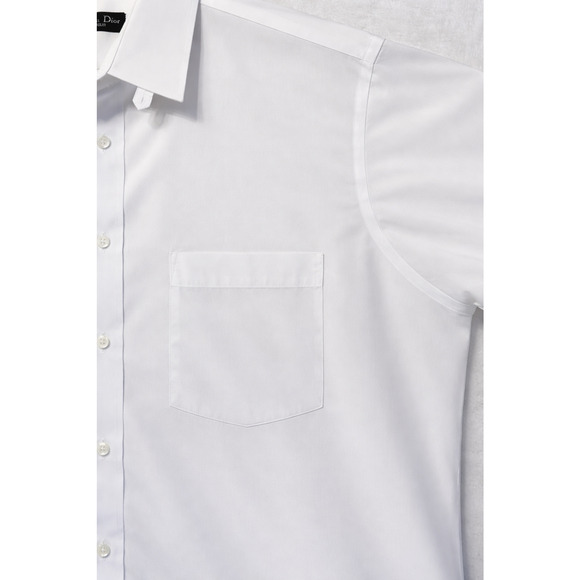 Christian Dior Mens 17x34 White Designer Dress Shirt Concealed Hidden Button - Picture 7 of 16